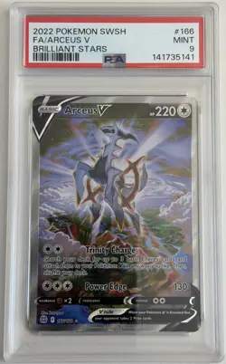 PSA 9 Arceus V Alt Art Brilliant Stars 166/172 Pokemon Card FA SWSH 2022 - Image 1