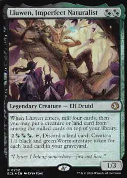 MTG Lorwyn Eclipsed - Lluwen, Imperfect Naturalist - ECL 232 - FOIL - Image 2