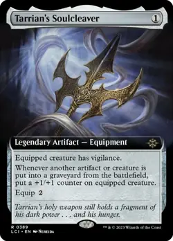 Mint/Near-Mint, English - 1 x MTG Tarrian's Soulcleaver - Foil - Extended Art Th - Image 1