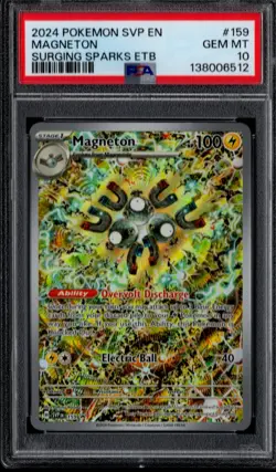 Pokemon TCG Magneton 159 Surging Sparks ETB Promo PSA 10 - Image 1