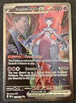 Pokemon TCG Team Rocket’s Mewtwo Ex 231 SIR SV: Destined Rivals LP/SINGLE - Image 1
