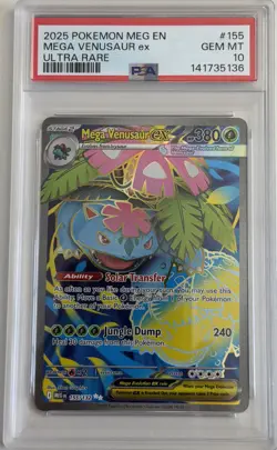 2025 POKEMON MEG EN-MEGA EVOLUTION ULTRA RARE #155 MEGA VENUSAUR EX PSA 10 - Image 1