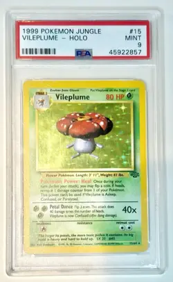 1999 POKEMON JUNGLE #15 VILEPLUME-HOLO PSA 9 - Image 1