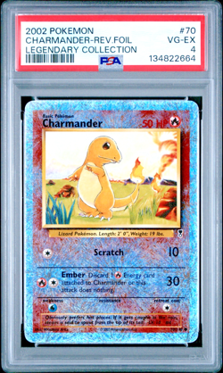 PSA 4 2002 Pokemon Legendary Collection Charmander 70/110 Reverse Holo Foil Rare - Image 1