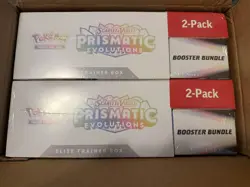 Lot of (2) Pokemon Prismatic Evolutions Costco 2-Pack ETB & Booster Bundle - Image 1