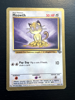 Pokemon TCG Meowth 56/64 LP Gold Border Promo Fruit Roll Up Promo - Image 1
