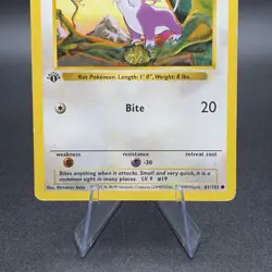 Pokemon Rattata 061/102 First Edition Base Set (Shadowless) Regular - Image 3