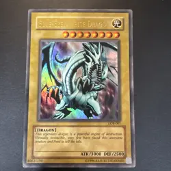 Blue Eyes White Dragon LOB-001 Ultra Rare Vintage Yu-Gi-Oh LP+ - Image 1