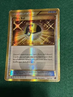 Pokemon Ultra Ball Plasma Freeze 122/116 Secret Rare Card Gold (Creased) - Image 5