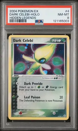 PSA 8 Dark Celebi Holo 4/101 EX Hidden Legends 2004 Pokemon Card - Image 1