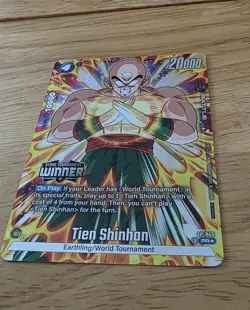 Tien Shinhan Holo Winner Card Dragon Ball Fusion World Tournament FP-045 NM/M - Image 3