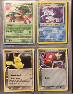 Small Binder STUFFED with Pokemon Cards Pikachu Magikarp Value Vintage Lot Rare - Image 1