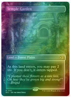 Temple Garden - Foil - Borderless Lorwyn Eclipsed MTG - Image 1