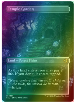 Temple Garden - Foil - Borderless Lorwyn Eclipsed MTG - Image 2