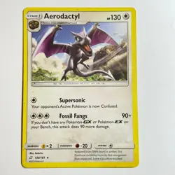 Aerodactyl 130/181 Rare Regular Card SM - Team Up Pokemon TCG LP - Image 1