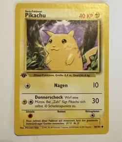 PIKACHU 1999 Pokemon TCG 1st Edition Germany #58/102 YELLOW CHEEKS - Image 1