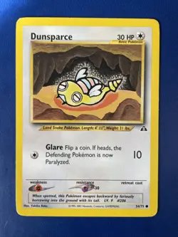 2001 Pokemon Dunsparce 54/75 Neo Discovery Vintage LP - Image 1