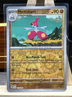111/198 Medicham Reverse Holo Uncommon Scarlet and Violet Pokemon TCG - Image 1