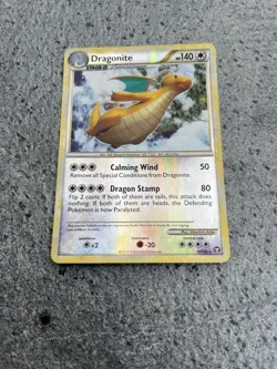 2010 Pokemon TCG HGSS Triumphant Dragonite Reverse Holo 18/102 LP/MP - Image 1