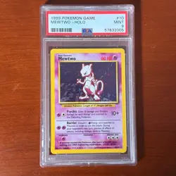 PSA 9 MINT!! Rare Mewtwo 1999 Pokemon Base Set UNLIMITED #10/102 Holo Rare Slab - Image 1