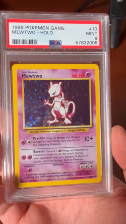 PSA 9 MINT!! Rare Mewtwo 1999 Pokemon Base Set UNLIMITED #10/102 Holo Rare Slab - Image 2