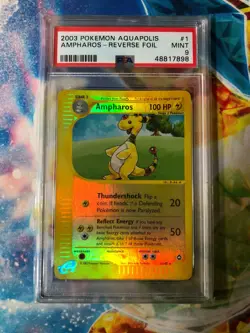 2003 Pokemon Aquapolis Ampharos Reverse Foil #1/147 PSA 9 - Image 1