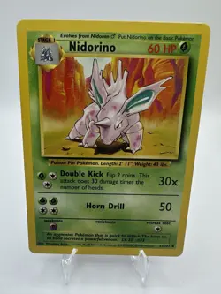 Nidorino 37/102 - Base Set - Vintage 1999 - Pokemon TCG - Image 1