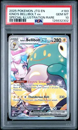 2025 POKEMON JTG EN-JOURNEY TOGETHER #183 IONO'S BELLIBOLT EX PSA 10 - Image 1