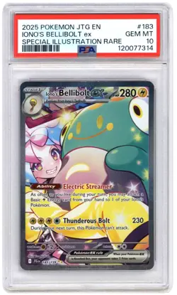 2025 POKEMON JTG EN-JOURNEY TOGETHER 183 IONO'S BELLIBOLT EX PSA 10 Full Art SIR - Image 1