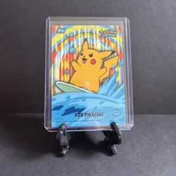 Pokemon Topps TV Animation Series 2 (Blue Logo) #25 Surfing Pikachu Stick-on - Image 2