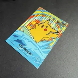 Pokemon Topps TV Animation Series 2 (Blue Logo) #25 Surfing Pikachu Stick-on - Image 1