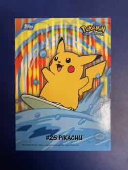 2000 Topps Pokemon TV Animation Series 2 Surfing #25 Pikachu 8 Of 10 Stick-Ons - Image 1