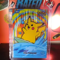 POKEMON SURFING PIKACHU #25 8 of 10 ANIMATION SERIES 2 CARD TOPPS 2000 - Image 1
