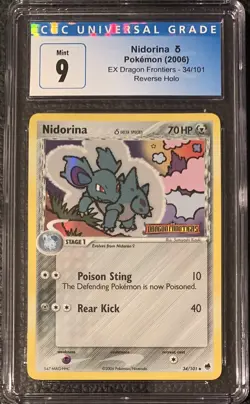 NIDORINA - 2006 Pokemon EX Dragon Frontiers Reverse Holo Card 34/101 CGC 9 POP 1 - Image 1