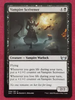 Magic The Gathering STREETS OF NEW CAPENNA VAMPIRE SCRIVENER black card MTG - Image 1