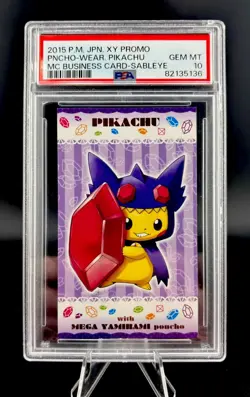 2015 Xy Promo Poncho Wearing Pikachu Sableye MC Business Card PSA 10 JP PC - Image 1