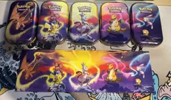 5 x Empty Pokemon Kanto Power Mini Tins Art Set - Card included - Image 1