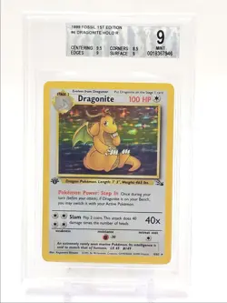 DRAGONITE 1999 POKEMON FOSSIL 1ST EDITION RARE HOLO 4/62 BGS 9 Q0004 - Image 1