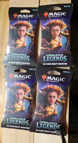 4 Pkg Magic The Gathering Commander Legends English Draft Booster Pack - Image 1