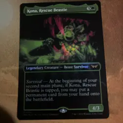 Kona, Rescue Beastie (Showcase) FOIL #358 Duskmourn MTG NM - Image 1