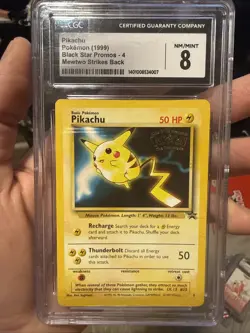 PIKACHU 1999 POKEMON THE FIRST MOVIE BLACK STAR PROMOS #4 CGC 8 - Image 1