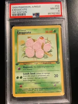 1999 Pokemon Jungle 1st Edition #52/64 Exeggcute Uncommon PSA 8 (Looks MINT+) - Image 1