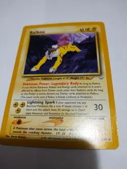 Mint Pokemon TCG Raikou 22/64 Neo Revelation Unlimited Rare Card Investment - Image 1