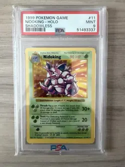 1999 Pokemon Shadowless Nidoking PSA 9 Mint Holo #11 - Image 1