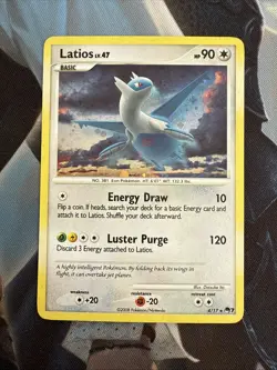 Pokemon Latios 4/17 Holo Rare POP Series 7 2008 - LP Vintage TCG Card Swirl - Image 1
