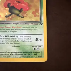 Pokemon TCG Dark Vileplume 1st Edition Holo Rare Card 13/82 - LP - Image 5