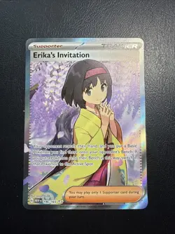 Pokemon TCG Erika's Invitation Scarlet & Violet Holo Ultra Rare Card 196/165 - Image 1