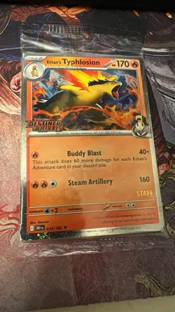 POKEMON DESTINED RIVALS PRERELEASE STAFF STAMPED 4 CARD PROMO PACK NEW & SEALED - Image 1