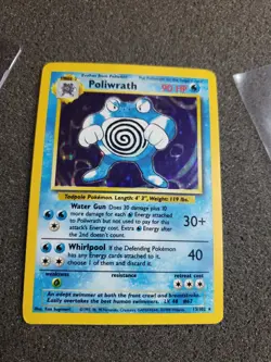 POLIWRATH - 1999 Pokemon TCG Base Set 13/102 Unlimited Holo Rare Card - MP 2 - Image 1