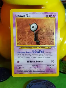 Original Unown (L) 86/105 From 2000 Neo Destiny , Set MINT Pokemon Card (#_#) - Image 1